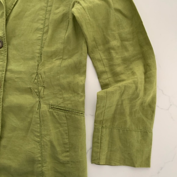 J Jill Small Tall 100% Linen Chartreuse Blazer New - Picture 6 of 12
